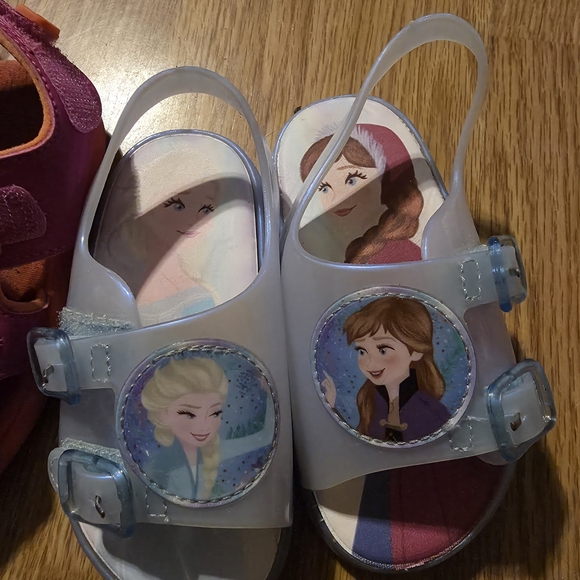 Clarks Pink and Frozen Kids Sandals Set Size 7 Toddler - Picture 3 of 3